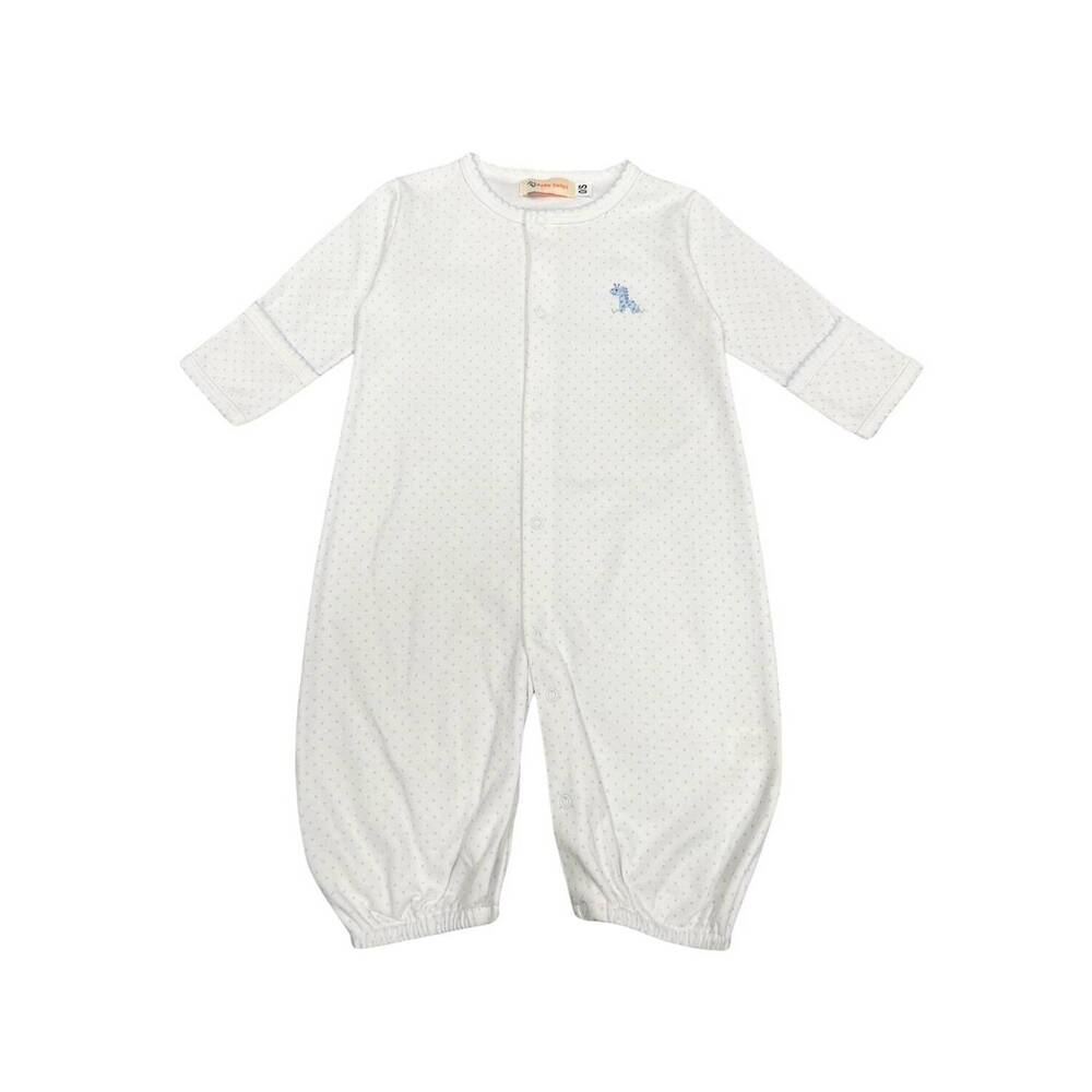 NEW LUIGI KIDS kid's converter gown in giraffe on baby blue dot